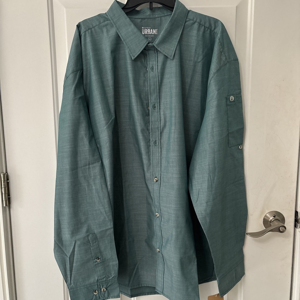 NWT ChefWorks Urban Collection Green Long Sleeve Shirt 5XL